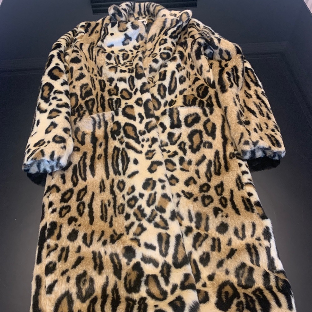 Apparis leopard faux fur coat